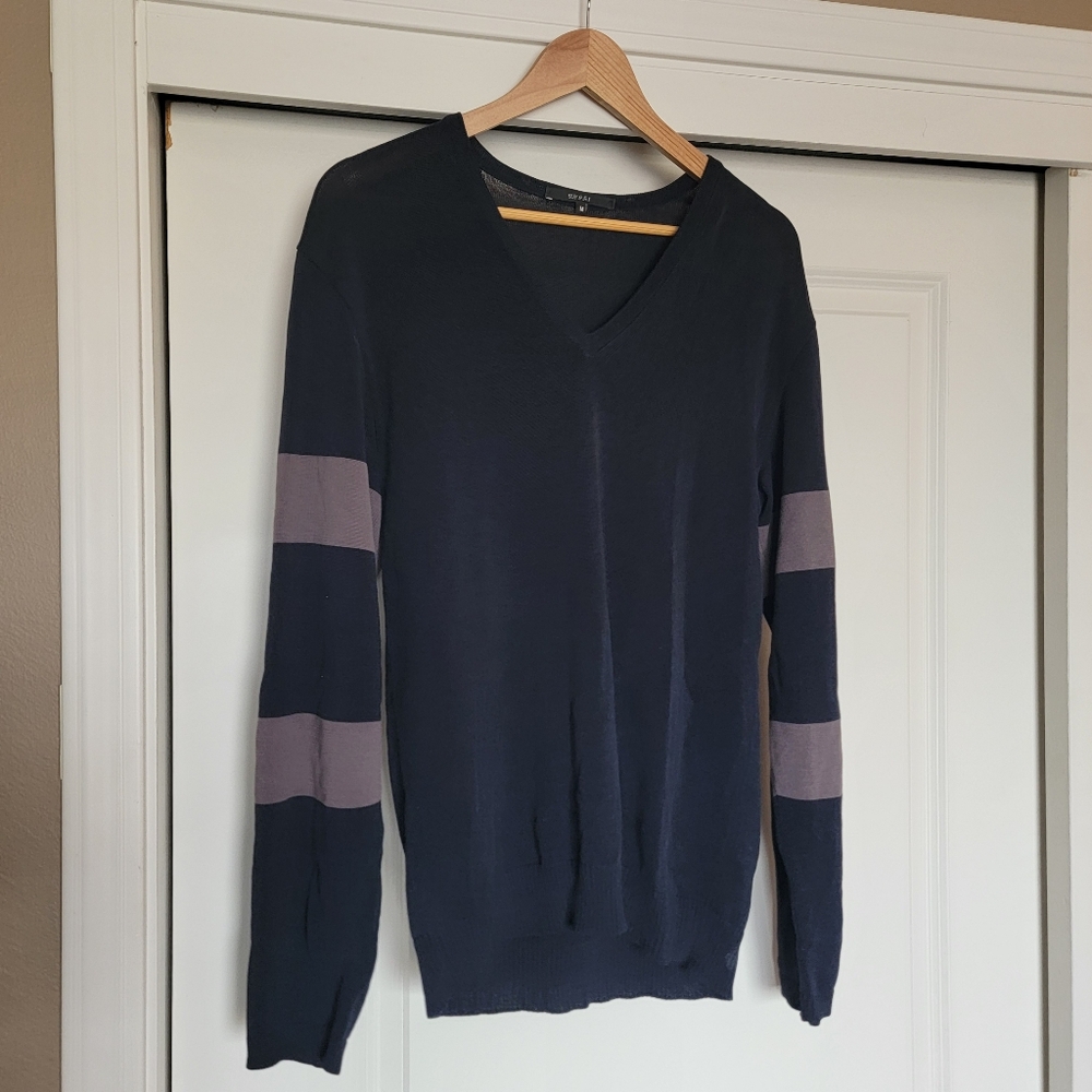 Mens GUCCI Navy‎ & Grey V-Neck Sweater Size M NWOT - Picture 3 of 13